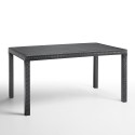 Tavolo da giardino esterno 150x90cm in rattan polipropilene Houston 