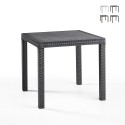 Tavolo quadrato 80x80cm esterno giardino in polipropilene rattan Dallas Vendita