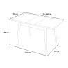 Tavolo allungabile in legno 110-140x75cm cucina vetro bianco nero Pixam 