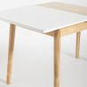 Tavolo allungabile in legno 110-140x75cm cucina vetro bianco nero Pixam Modello