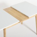 Tavolo allungabile in legno 110-140x75cm cucina vetro bianco nero Pixam Caratteristiche