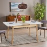 Tavolo allungabile in legno 110-140x75cm cucina vetro bianco nero Pixam Offerta