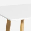 Tavolo da pranzo cucina 120x80cm top legno bianco scandinavo Valk Modello