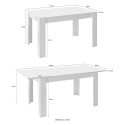 Tavolo allungabile 90x137-185cm bianco lucido grigio cemento Sly Basic Catalogo