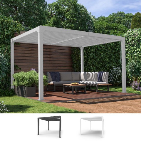 Pergola bioclimatica 3x4 da giardino in alluminio manuale Trinidad Promozione