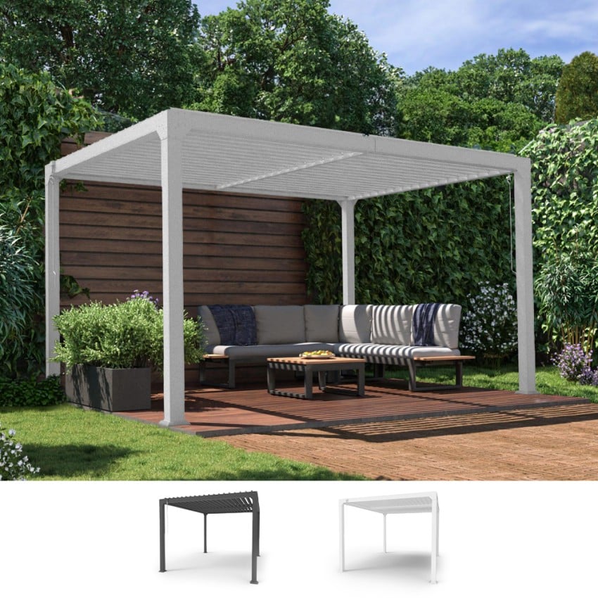 Pergola bioclimatica 3x4m da giardino in alluminio manuale Trinidad Promozione Pergola bioclimatica 3x4m da giardino in alluminio manuale Trinidad Promozione