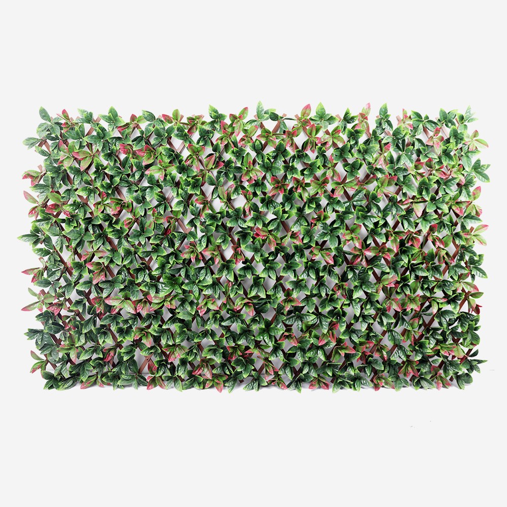Siepe artificiale 200x100cm photinia giardino traliccio estensibile Ivoss