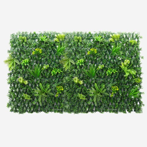 Siepe piante artificiale da giardino grigliato 2x1m estensibile Laurus Promozione