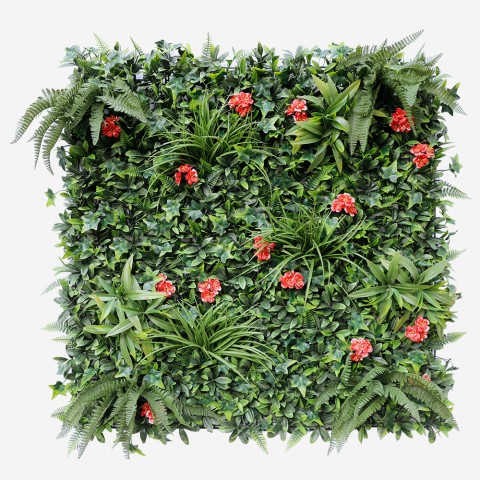 Siepe artificiale sempreverde 100x100cm piante 3D giardino Lemox Promozione
