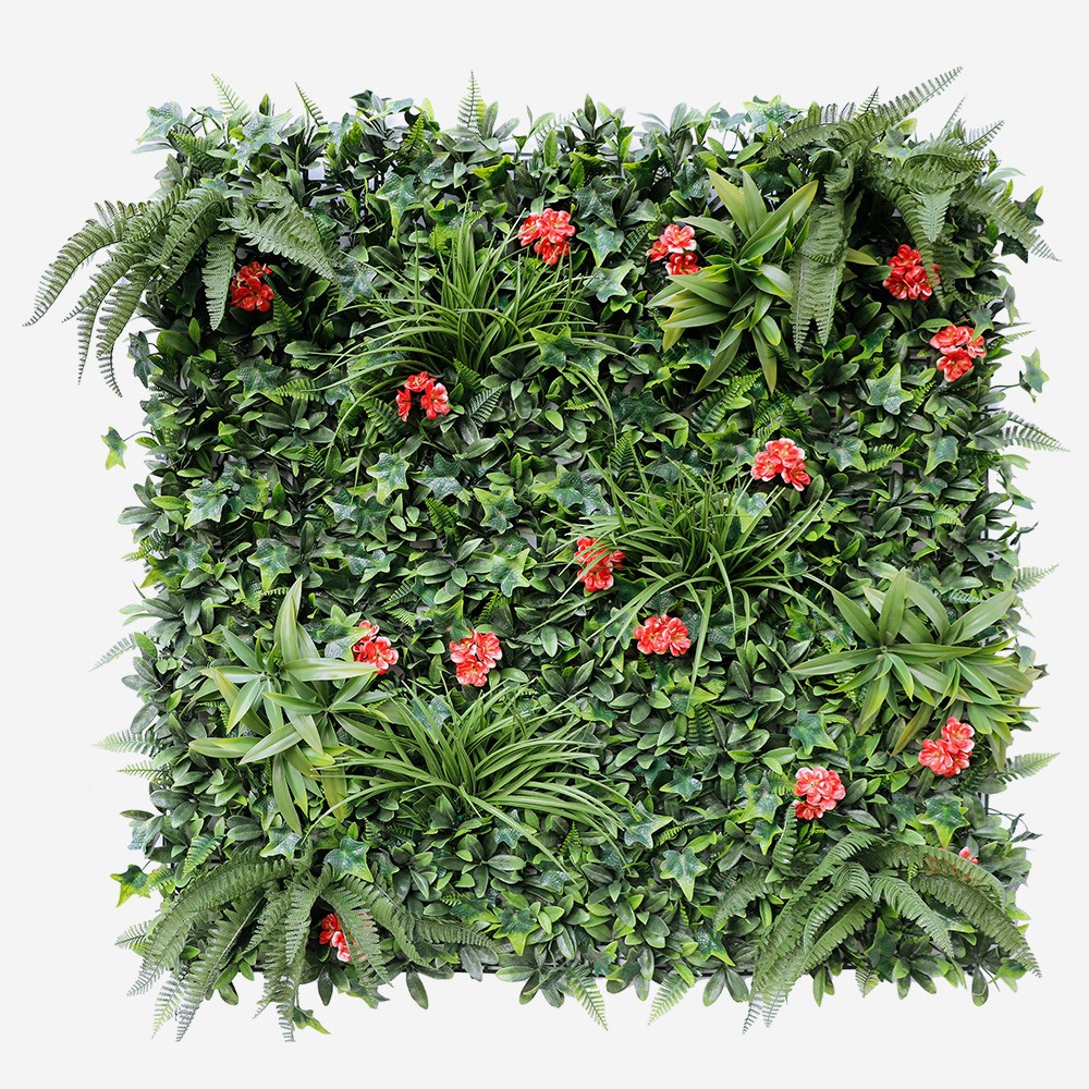 Siepe artificiale sempreverde 100x100cm piante 3D giardino Lemox