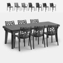 Set da giardino tavolo allungabile 160-220cm 6 sedie nero Liri Dark Offerta