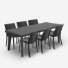 Set da giardino tavolo allungabile 160-220cm 6 sedie nero Liri Dark Scelta