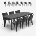 Set da giardino tavolo allungabile 160-220cm 6 sedie nero Liri Dark Modello