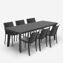 Set da giardino tavolo allungabile 160-220cm 6 sedie nero Liri Dark Caratteristiche