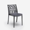 Set da giardino tavolo quadrato 80x80cm rattan 4 sedie nero Nisida Dark 