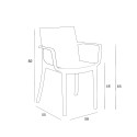 Set da giardino tavolo rattan 150x90cm 6 sedie esterno nero Meloria Dark 