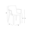 Set da giardino tavolo rattan 150x90cm 6 sedie esterno nero Meloria Dark 