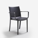 Set da giardino tavolo rattan 150x90cm 6 sedie esterno nero Meloria Dark 