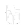Set giardino 4 sedie tavolo esterno quadrato 80x80cm nero Provence Dark 