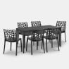Set tavolo da pranzo giardino 150x90cm 6 sedie esterno nero Sunrise Dark Catalogo