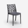 Set tavolo da pranzo giardino 150x90cm 6 sedie esterno nero Sunrise Dark 