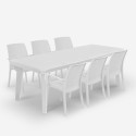 Set tavolo allungabile 160-220cm 6 sedie da giardino bianco Liri Light Vendita