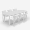 Set tavolo allungabile 160-220cm 6 sedie da giardino bianco Liri Light Caratteristiche