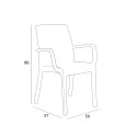 Set tavolo allungabile 160-220cm 6 sedie da giardino bianco Liri Light 
