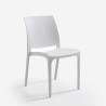Set tavolo giardino esterno 80x80cm rattan 4 sedie bianco Nisida Light 