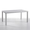 Set tavolo esterno giardino rattan 150x90cm 6 sedie bianco Meloria Light 