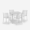 Set da giardino tavolo 80x80cm 4 sedie esterno bianco Provence Light Catalogo