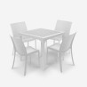 Set da giardino tavolo 80x80cm 4 sedie esterno bianco Provence Light Vendita