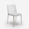 Set da giardino tavolo 80x80cm 4 sedie esterno bianco Provence Light 