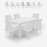 Set da giardino 6 sedie tavolo da esterno 150x90cm bianco Sunrise Light Offerta