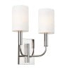 Lampada da muro parete 2 paralumi tessuto bianco stile classico Brianna2 Offerta