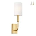 Lampada da parete classica moderna paralume in tessuto bianco Brianna1 Promozione