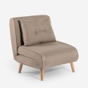 Poltrona letto pieghevole tessuto piedini in legno Miriam 
