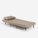 Poltrona letto pieghevole tessuto piedini in legno Miriam 