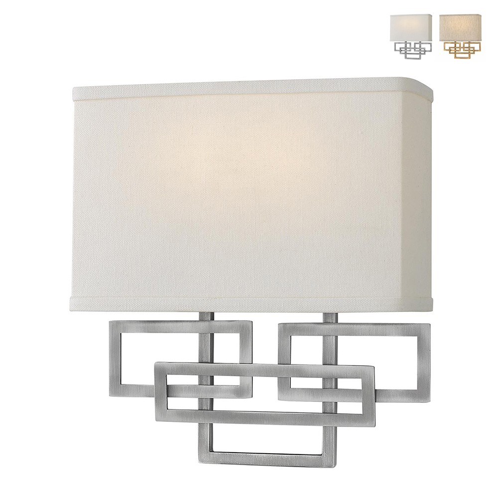 Lampada applique da parete design moderno paralume tessuto Lanza