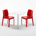 Tavolo Quadrato Bianco 60x60 cm con 2 Sedie Colorate Ice Lemon Acquisto