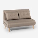 Divano letto soggiorno 2 posti stile scandinavo tessuto Elettra Prezzo