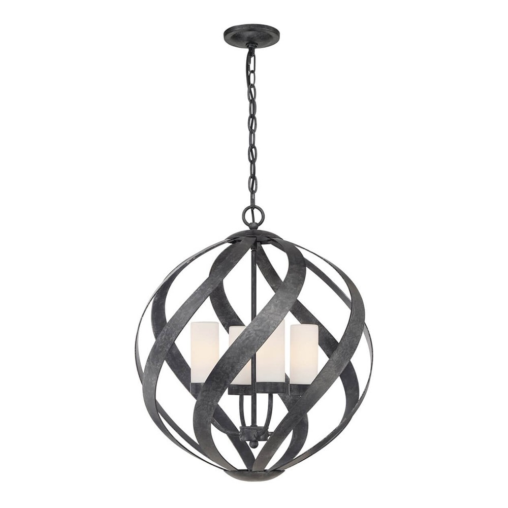 Lampadario design moderno candelabro sospensione 4 luci Blacksmith