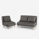 Set divano letto 2 posti scandinavo + poltrona pieghevole Sienna Saldi