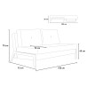 Set poltrona pieghevole + divano letto 2 posti tessuto velluto Elysee 