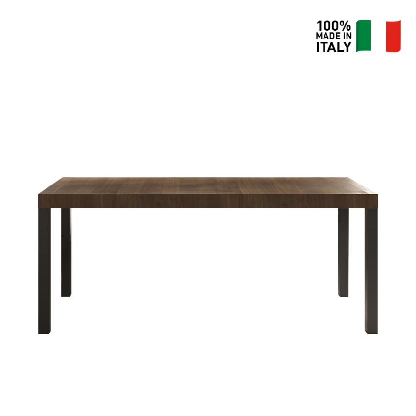 Tavolo Da Pranzo Cucina Moderno 190x90cm Legno Gambe In Ferro Monsul