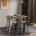 Tavolo alto stile industriale per sgabelli bar cucina 120x60x106 Catal Caratteristiche