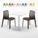 Tavolino Quadrato Bianco 60x60 cm con 2 Sedie Colorate Gruvyer Lemon Caratteristiche