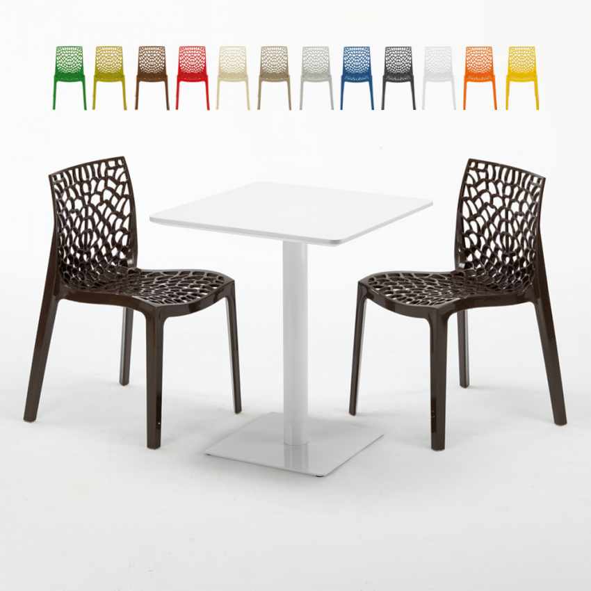 Tavolino Quadrato Bianco 60x60 cm con 2 Sedie Colorate Gruvyer Lemon Caratteristiche Tavolino Quadrato Bianco 60x60 cm con 2 Sedie Colorate Gruvyer Lemon Caratteristiche