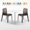 Tavolino Quadrato Bianco 60x60 cm con 2 Sedie Colorate Gruvyer Lemon Caratteristiche