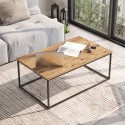 Tavolino salotto da caffè legno metallo minimal industriale 100x60cm Nael Offerta